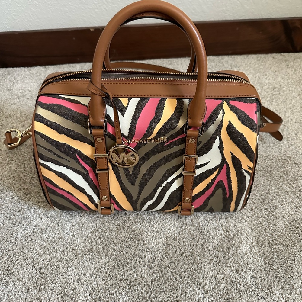 NWOT Michael Kors Zebra Large Satchel